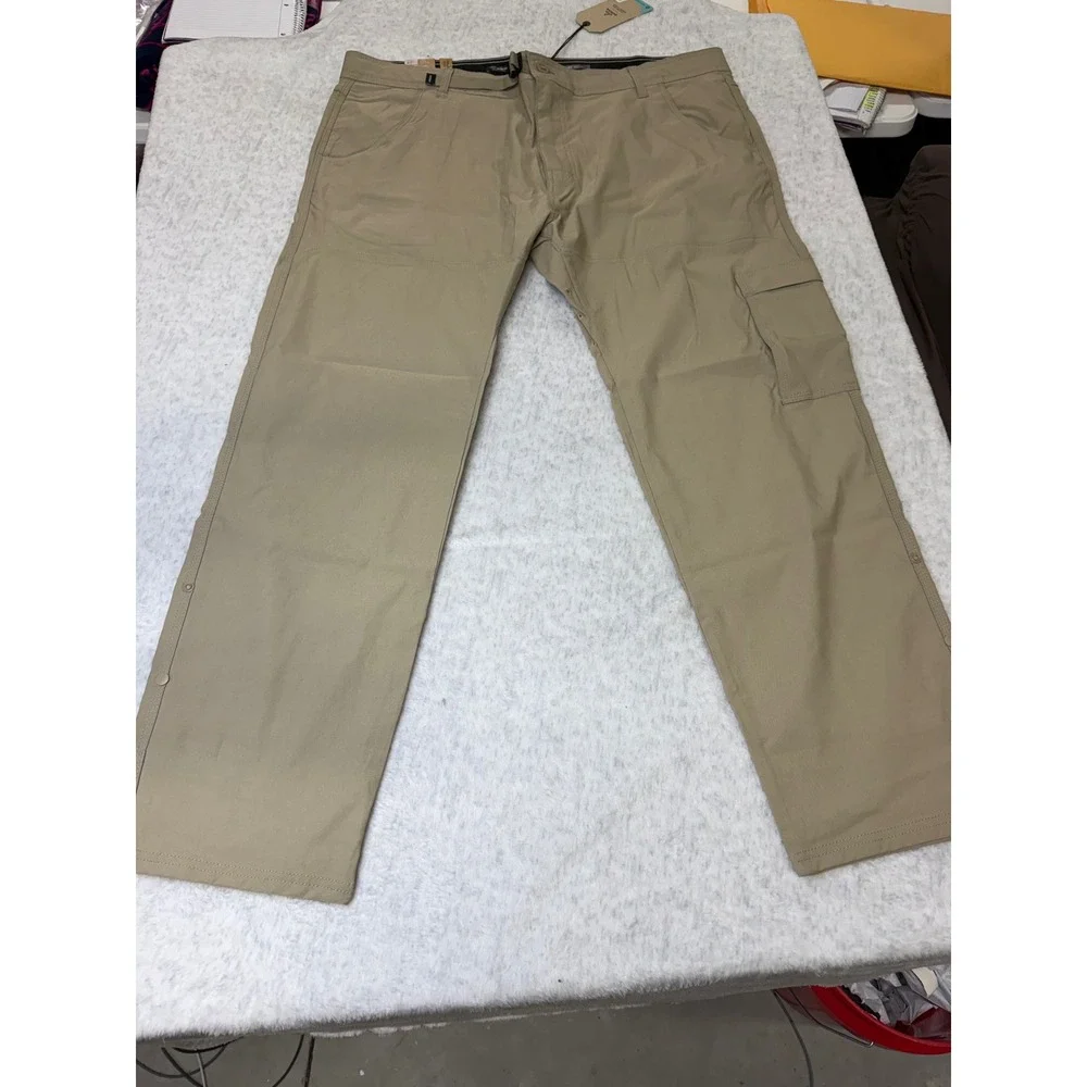 Prana Stretch Zion Slim Pant II Sandbar Tan Mens 42x30 Hiking Cargo 1969831 NEW